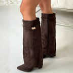 Bottes hautes à talon compensé