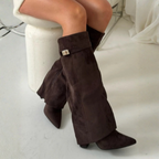 Bottes hautes à talon compensé