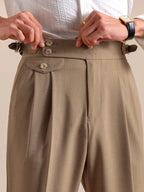 Durvo Pantalon taille haute à double plis