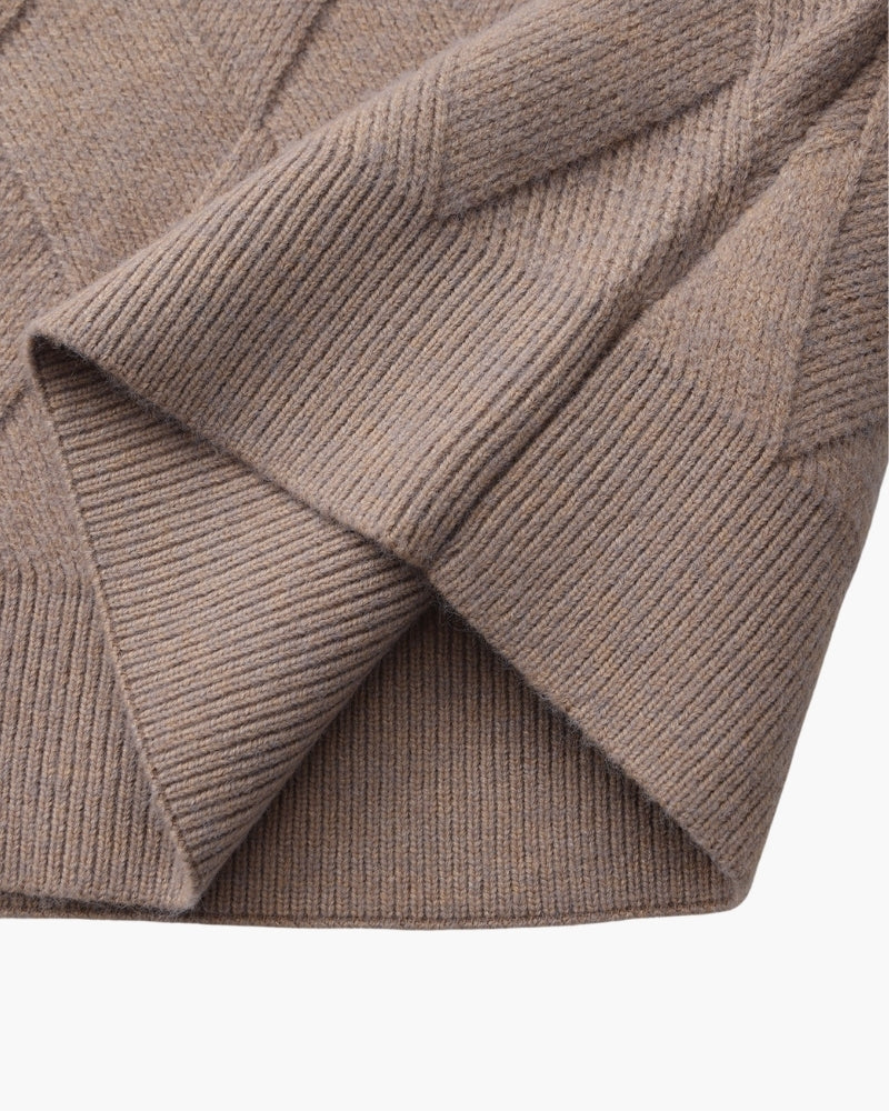 Pull en maille diamant à col rond