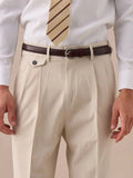 Livorno – Pantalon taille haute à double plis avec passants de ceinture