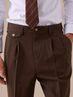 Livorno – Pantalon taille haute à double plis avec passants de ceinture