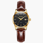 Montre en cuir véritable QLEVS