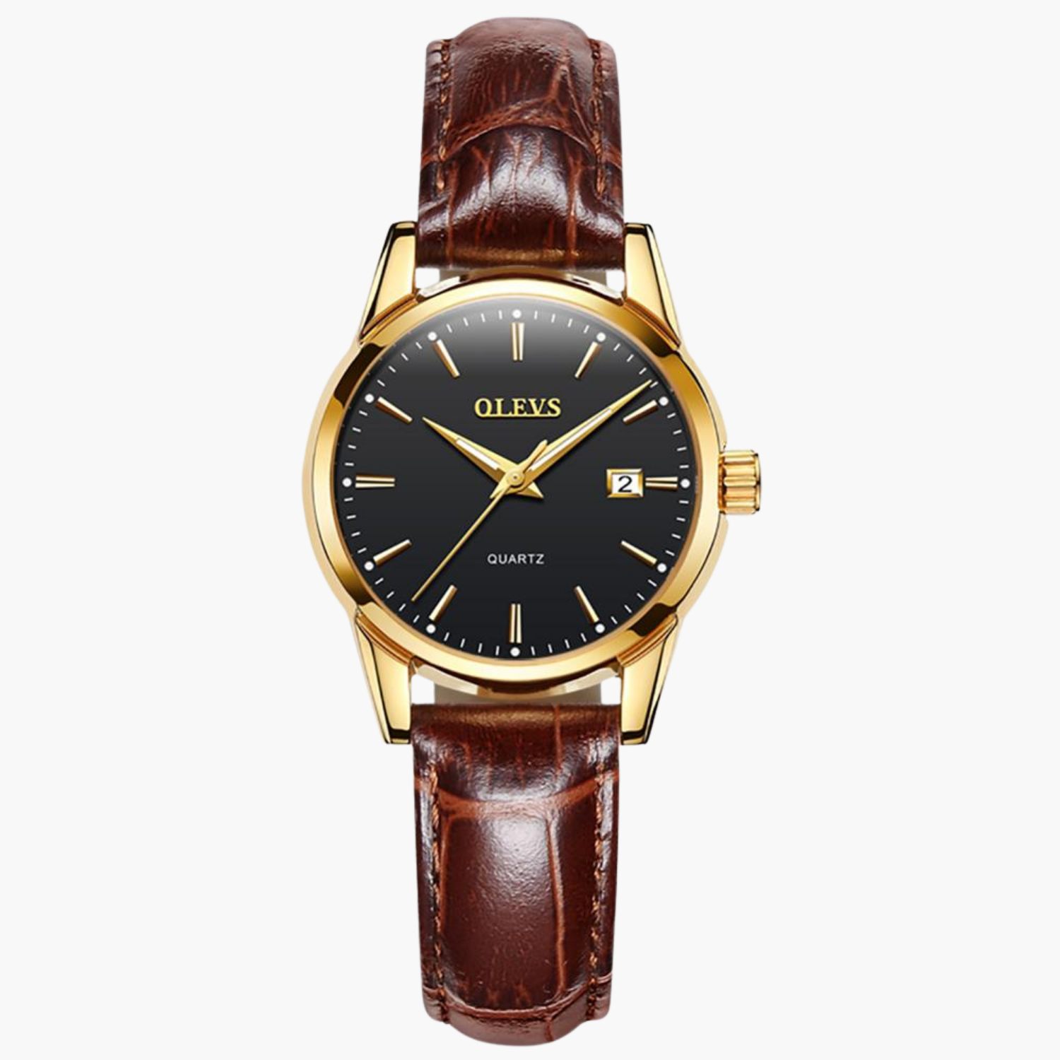 Montre en cuir véritable QLEVS