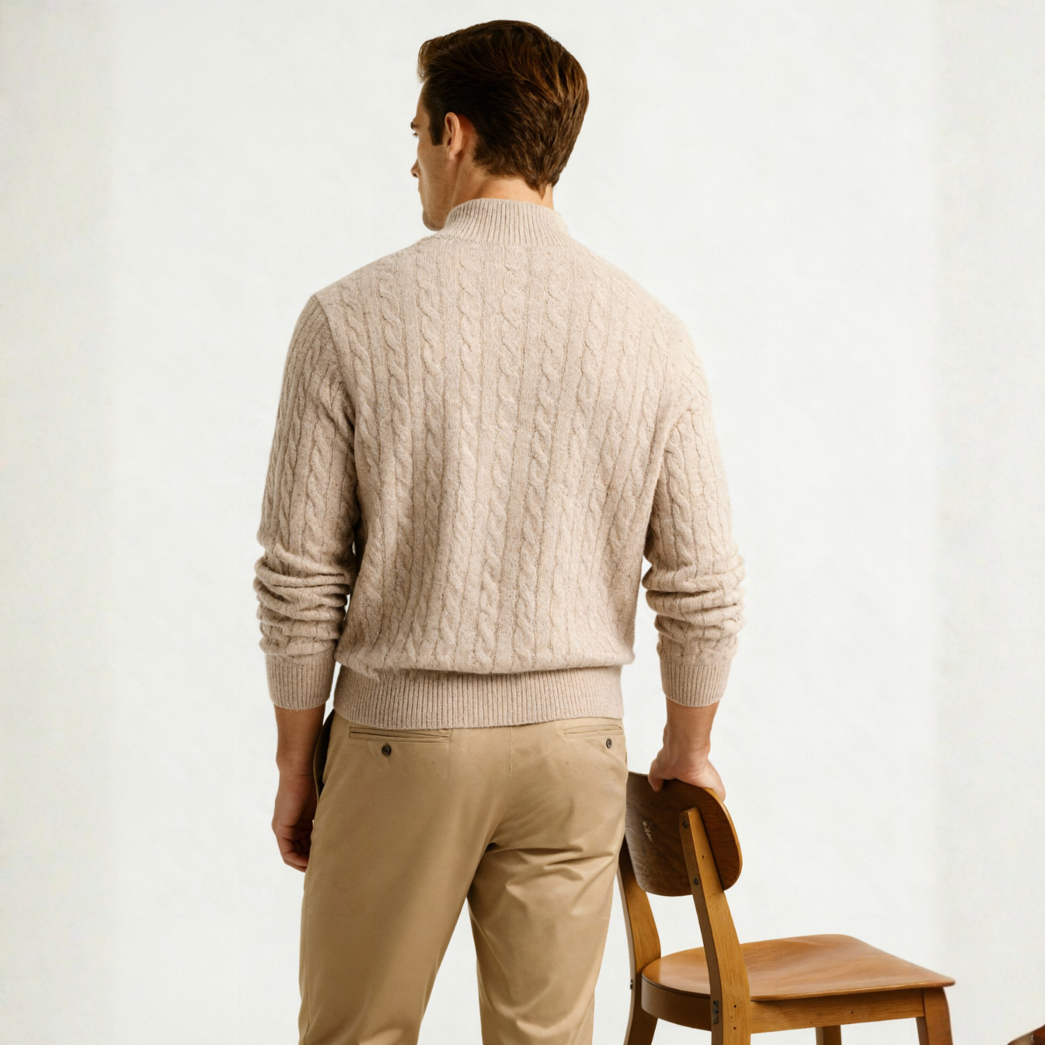 Pull en cachemire demi-zip