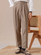 Durvo Pantalon taille haute à double plis