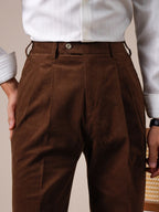 Pantalon en velours côtelé taille haute Luni