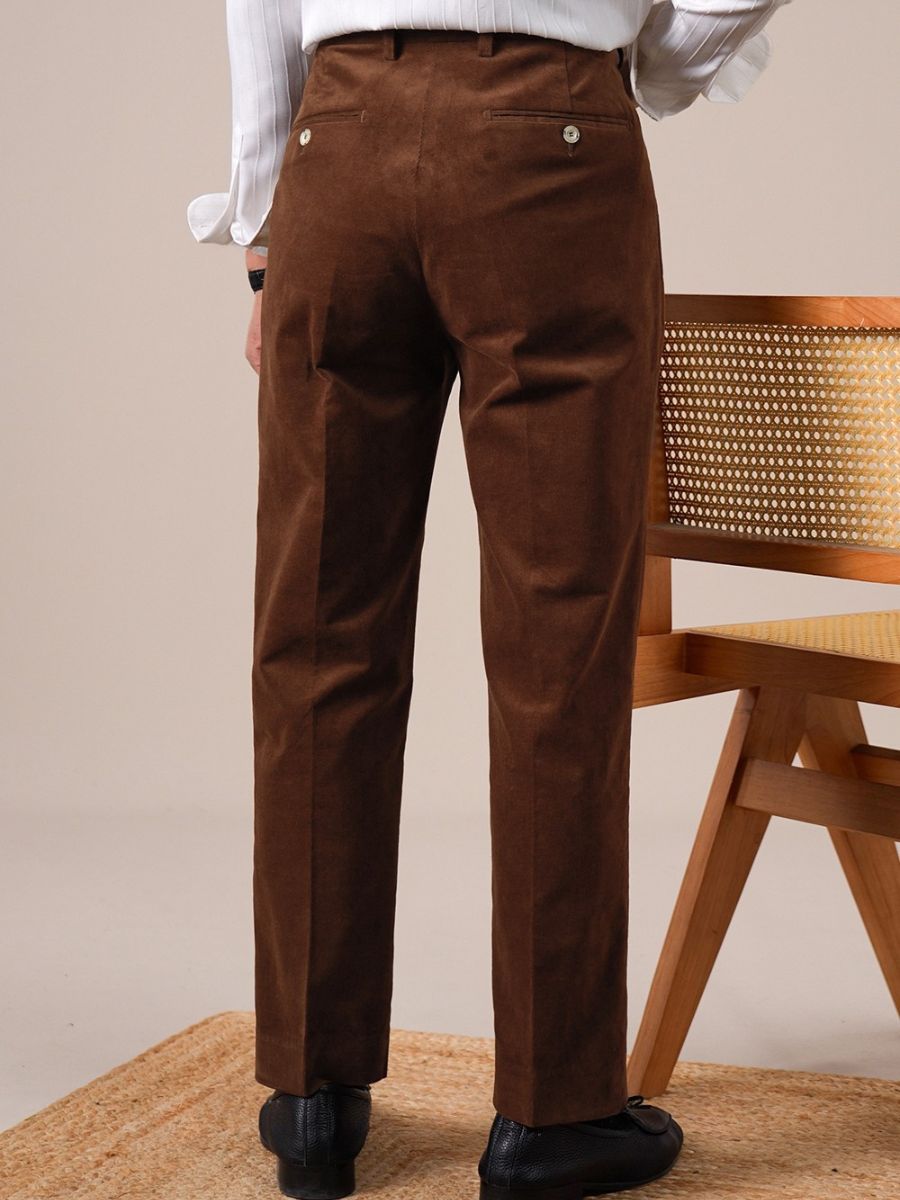 Pantalon en velours côtelé taille haute Luni