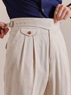 Napoli Pantalon Gurkha en lin haut de gamme