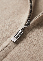 Polo zippé en laine mérinos extra-fine