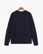 Pull en maille diamant à col rond