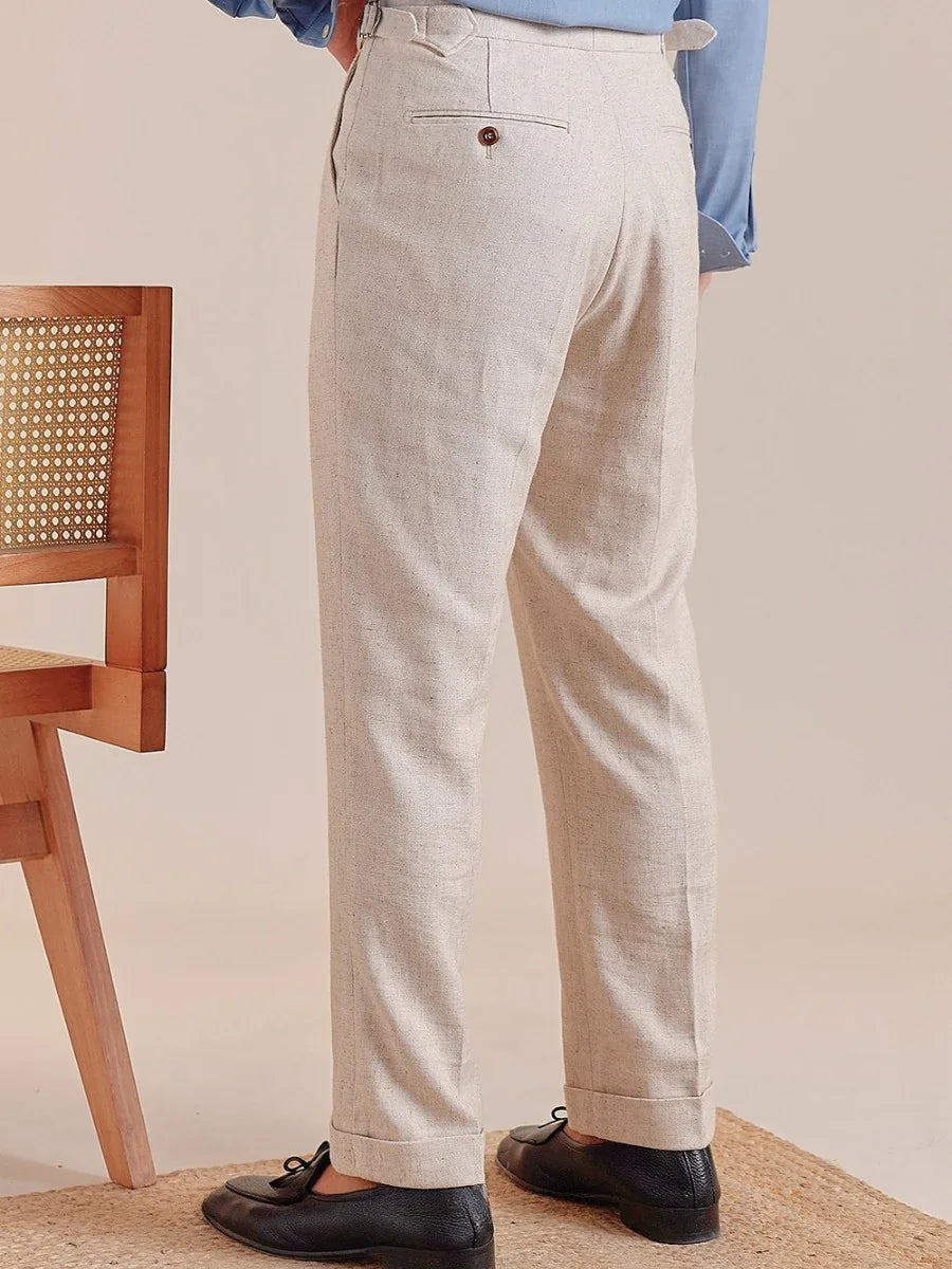 Portofino Pantalon en lin plissé haut de gamme