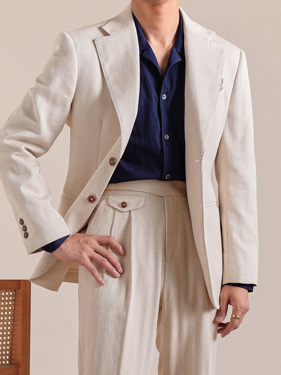 Napoli Pantalon Gurkha en lin haut de gamme