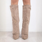 Bottes hautes à talon compensé