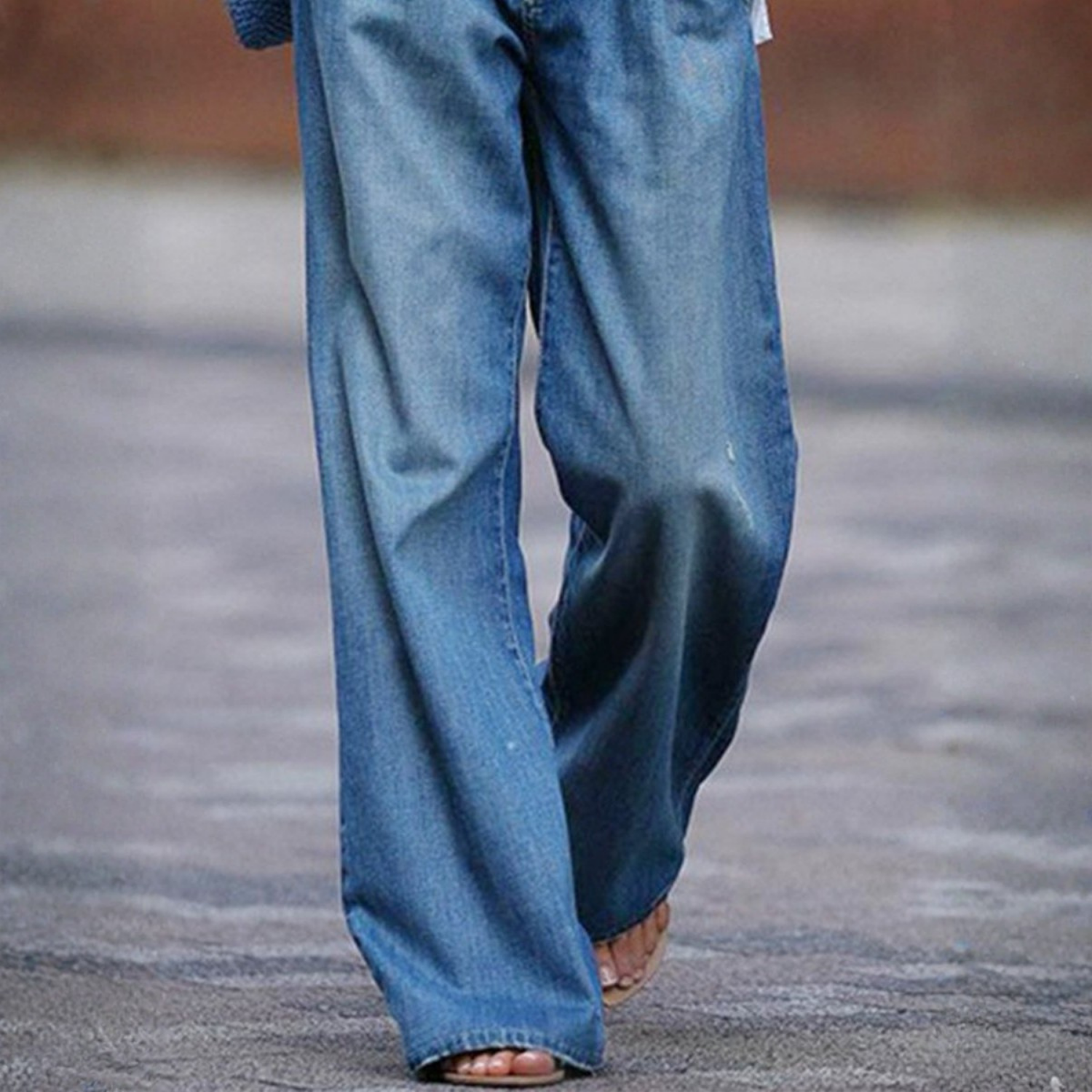 Jeans rétro taille haute à coupe large