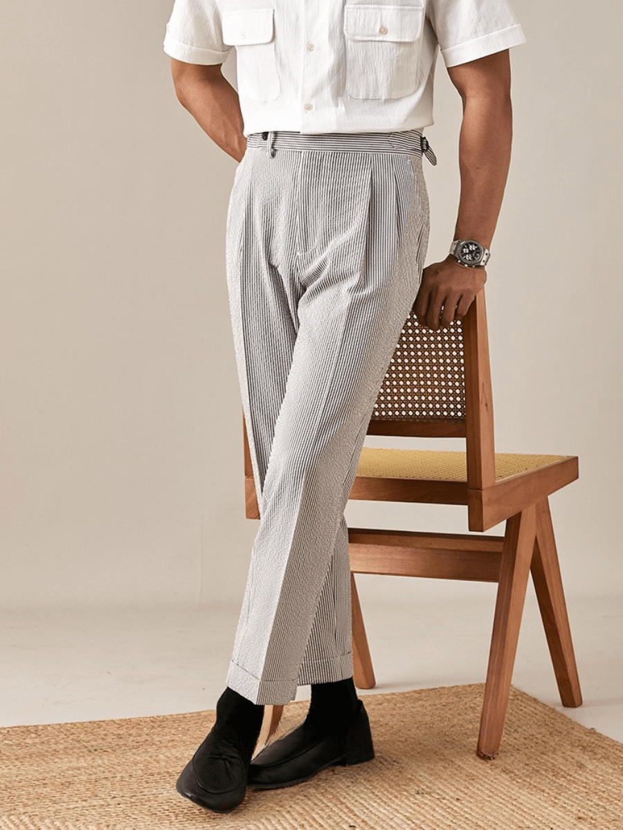 Sorrento – Pantalon taille haute à double plis