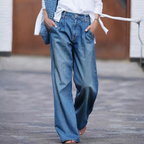 Jeans rétro taille haute à coupe large