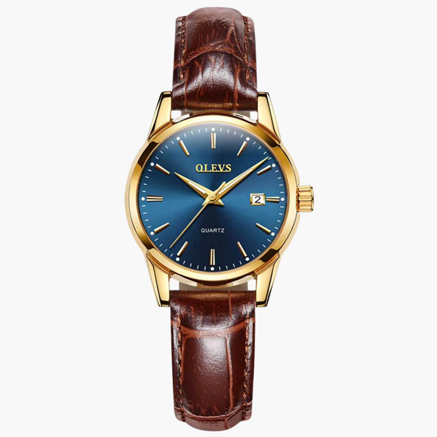 Montre en cuir véritable QLEVS