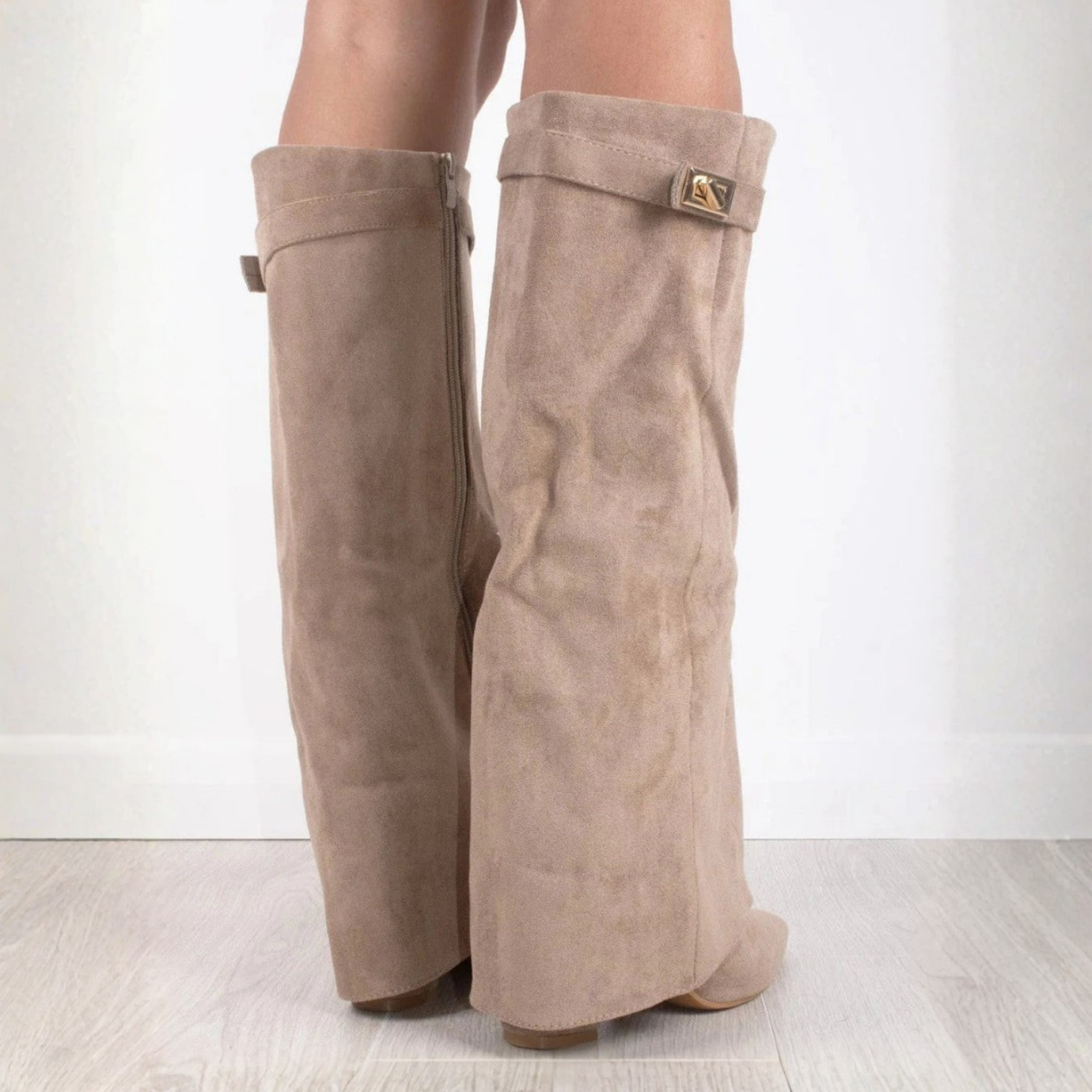 Bottes hautes à talon compensé