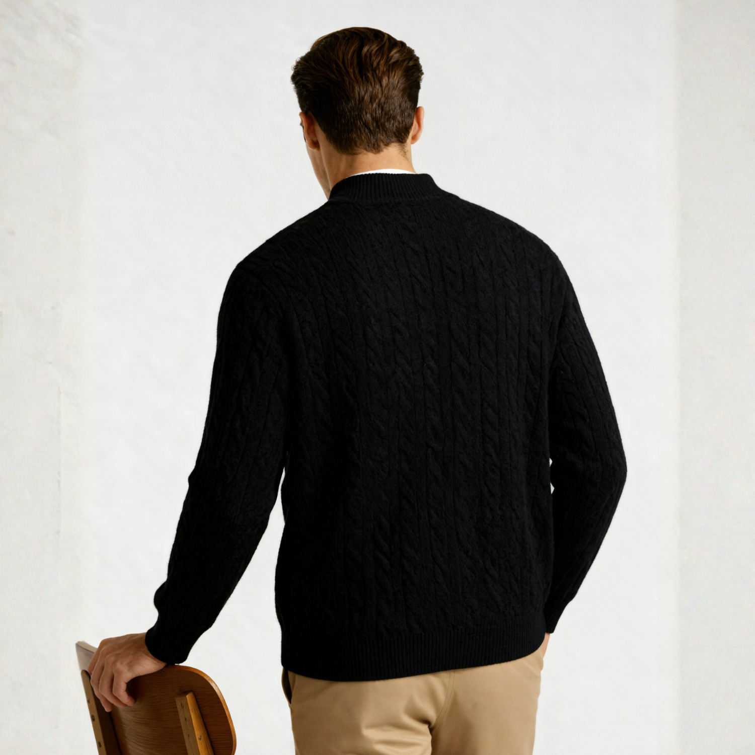 Pull en cachemire demi-zip