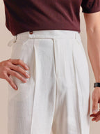 Portofino Pantalon en lin plissé haut de gamme