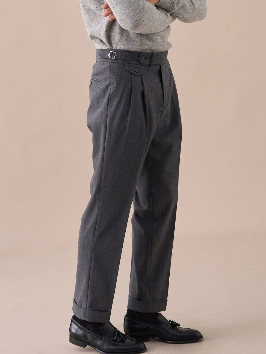 Treviso – Pantalon taille haute à double plis