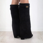 Bottes hautes à talon compensé