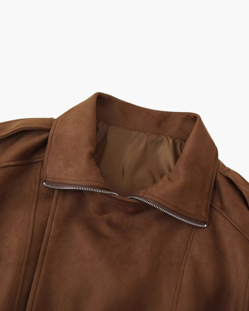Veste vintage en daim drapée