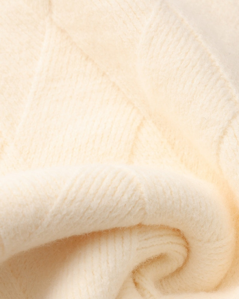 Pull en maille diamant à col rond