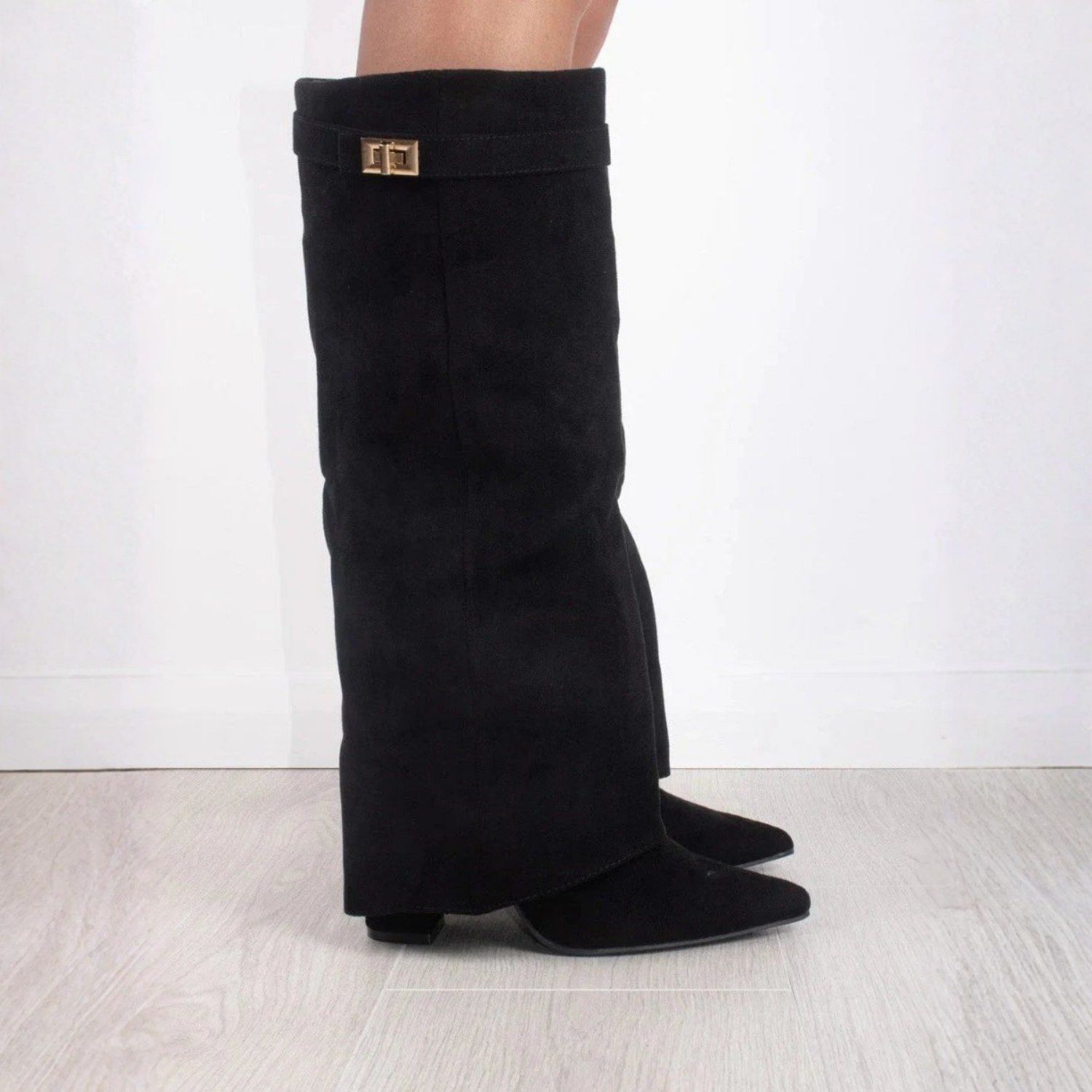 Bottes hautes à talon compensé