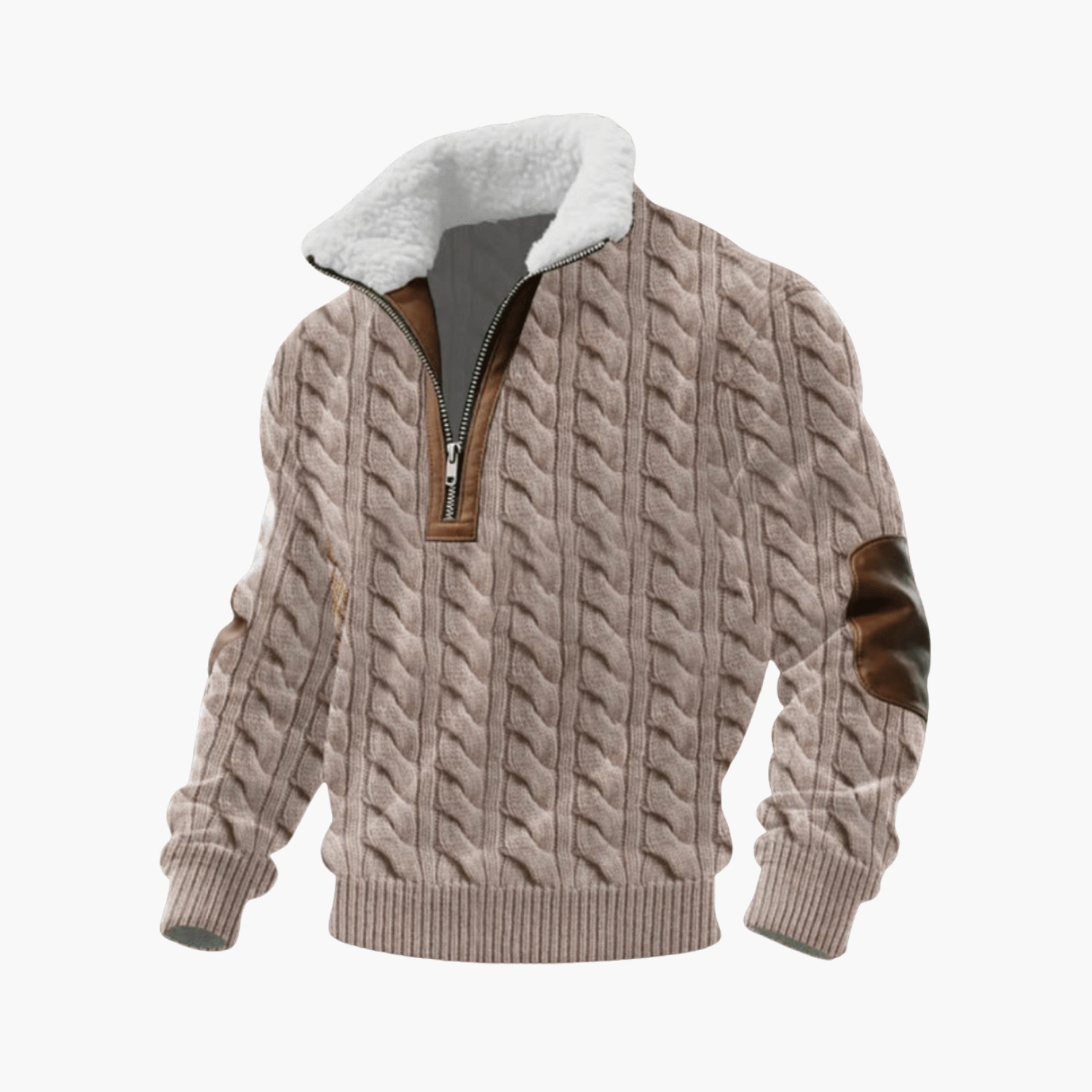 Pull Marcus à col doublé en polaire