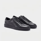 Baskets en cuir noir Essential