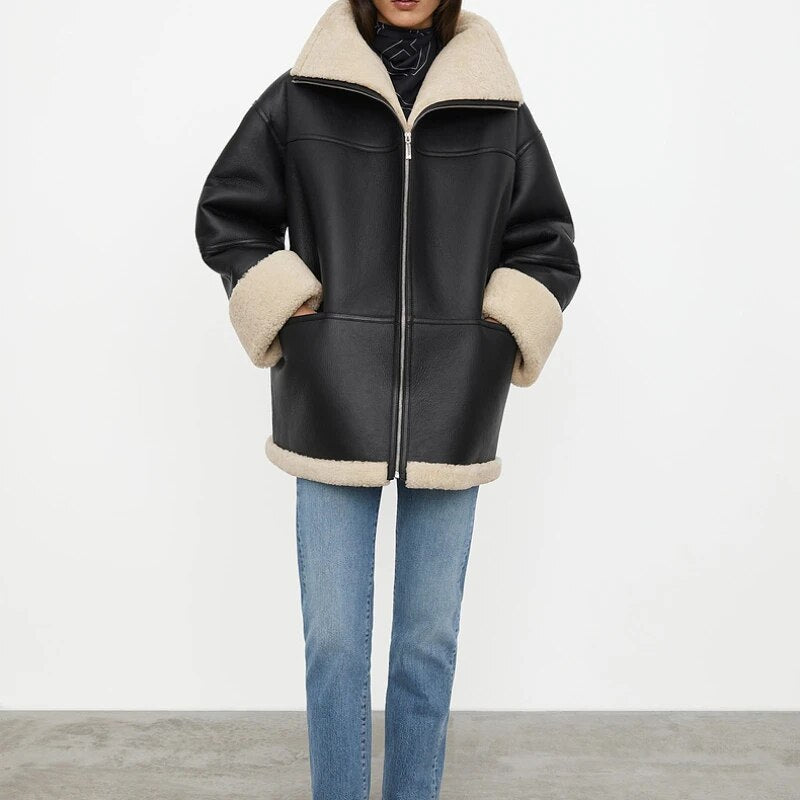 Manteau avec doublure en fourrure