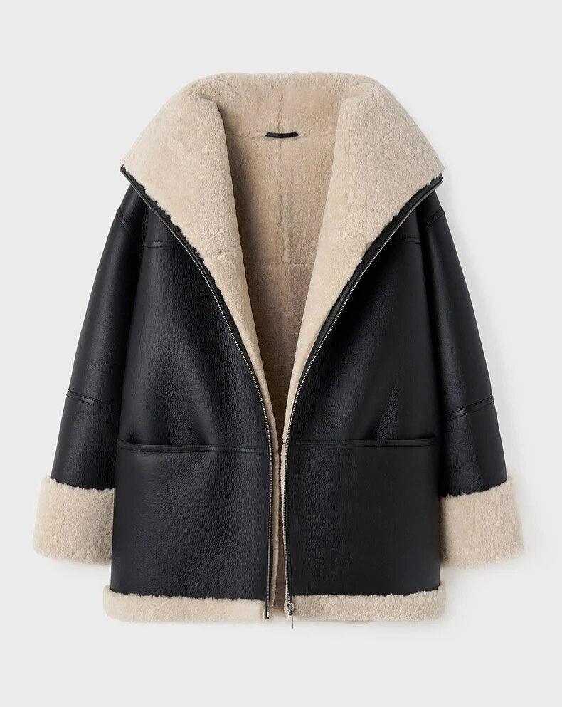 Manteau avec doublure en fourrure