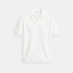 Polo Premium à col en V et tricot torsadé