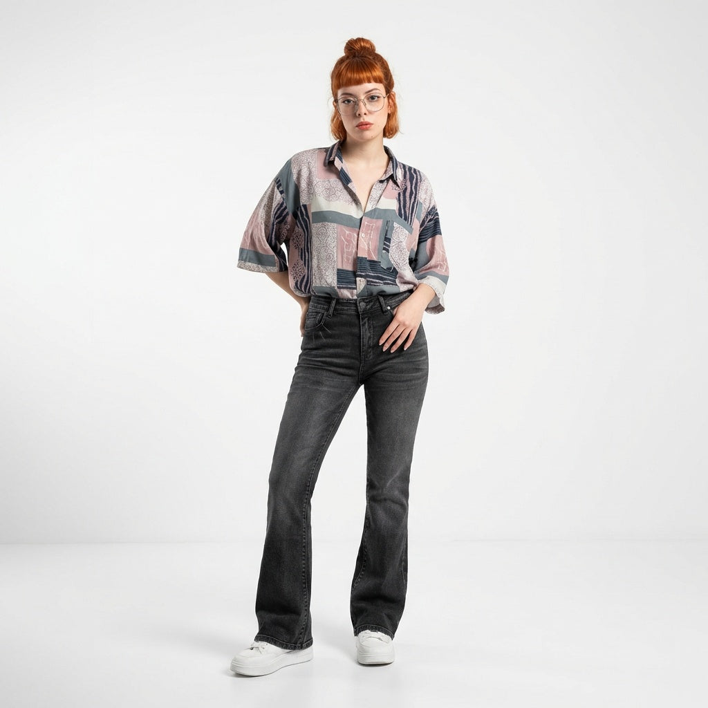 Jean bootcut taille haute Marie