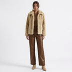 Pantalon en cuir drapé rétro