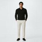 Polo noir côtelé Essential