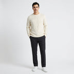 Pull en maille diamant à col rond