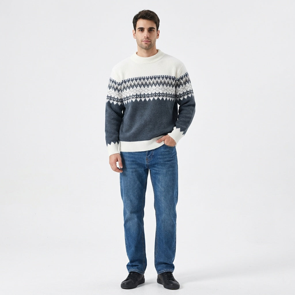 Pull d’hiver à motif nordique