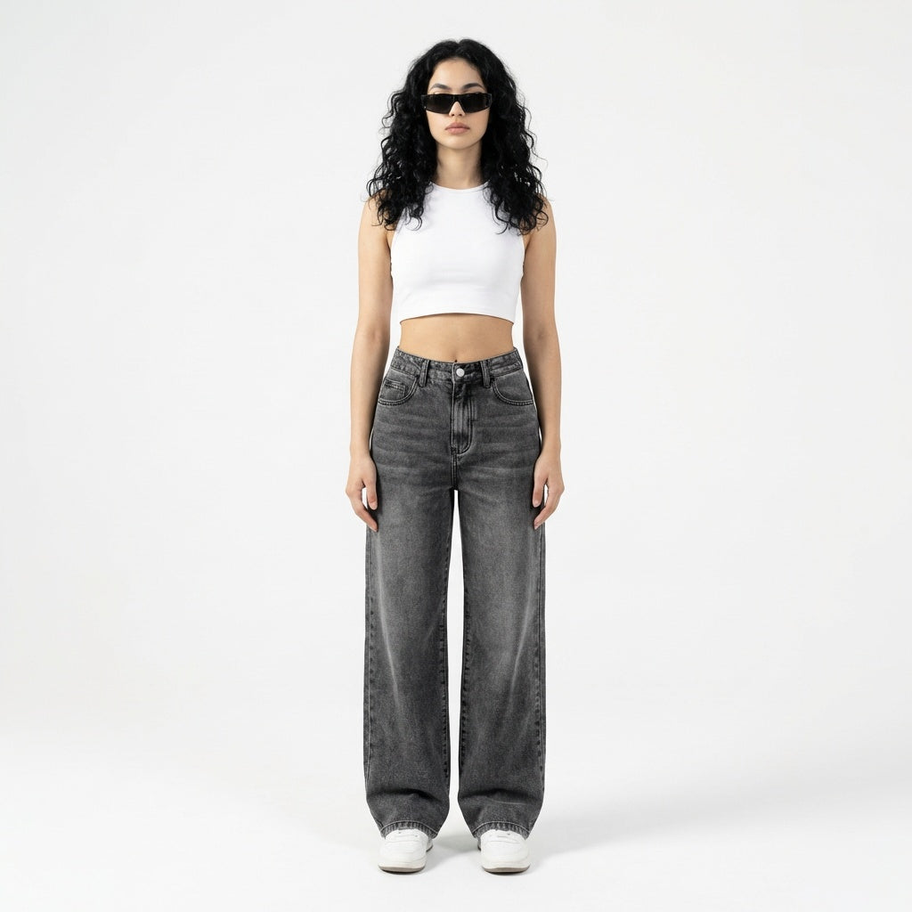 Jeans larges à coupe droite