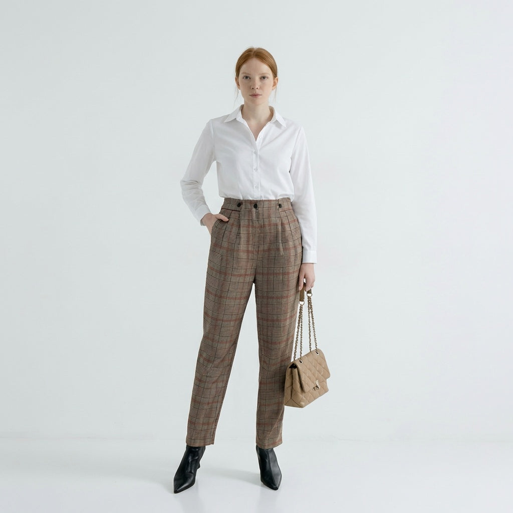 Pantalon slim à carreaux