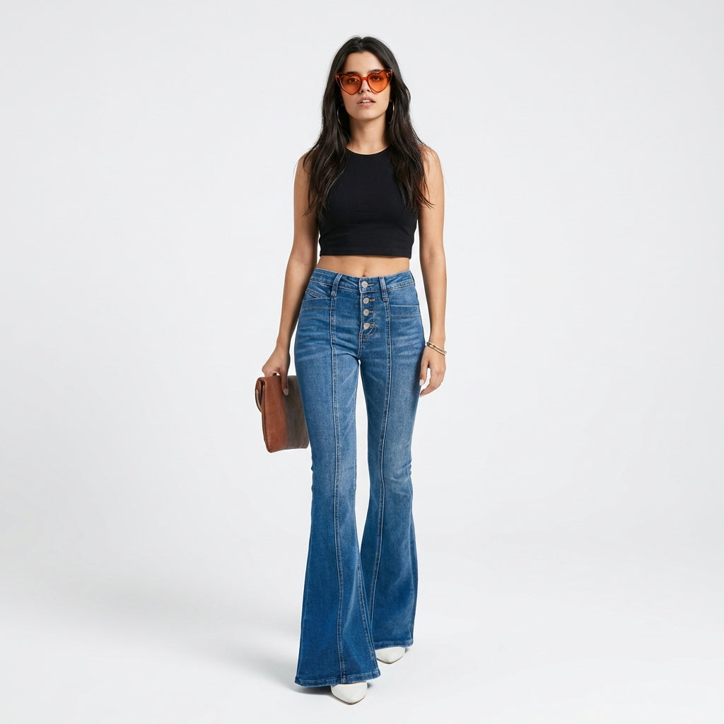 Pantalon slim en denim délavé