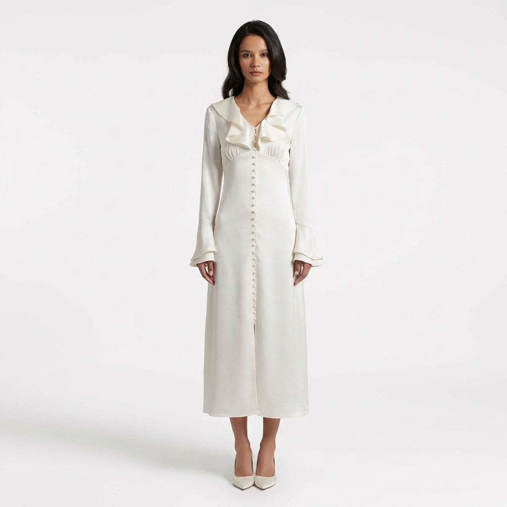 Robe midi à volants