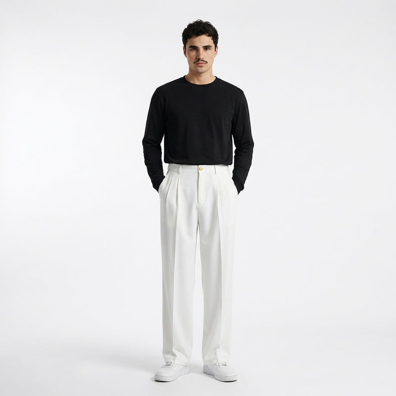 Pantalon classique ivoire