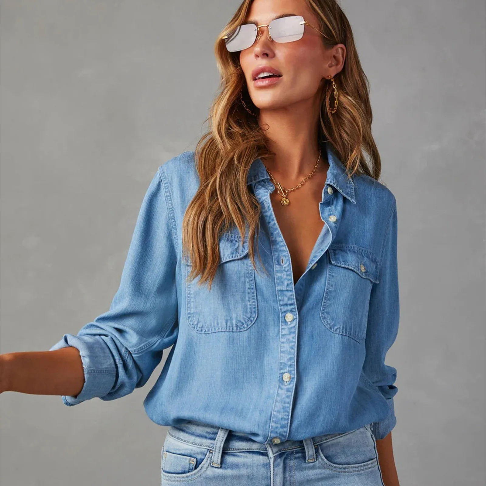 Muse Denim Boutonné
