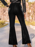 Pantalon taille haute en dentelle patchwork