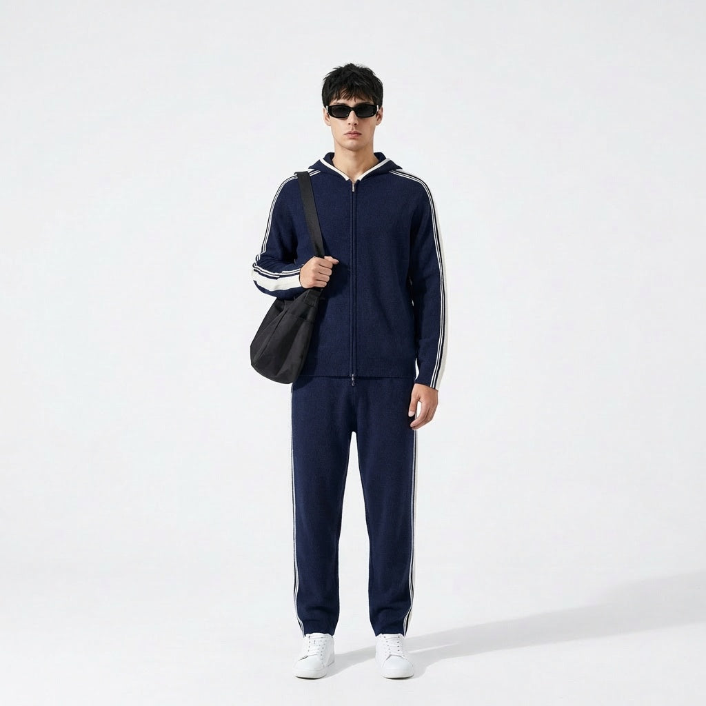 Cardigan polo en laine mérinos extra-fine