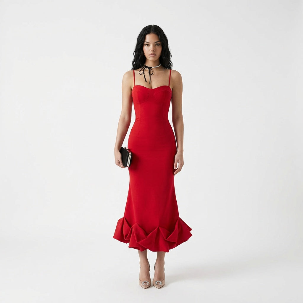 Robe sans manches à volants