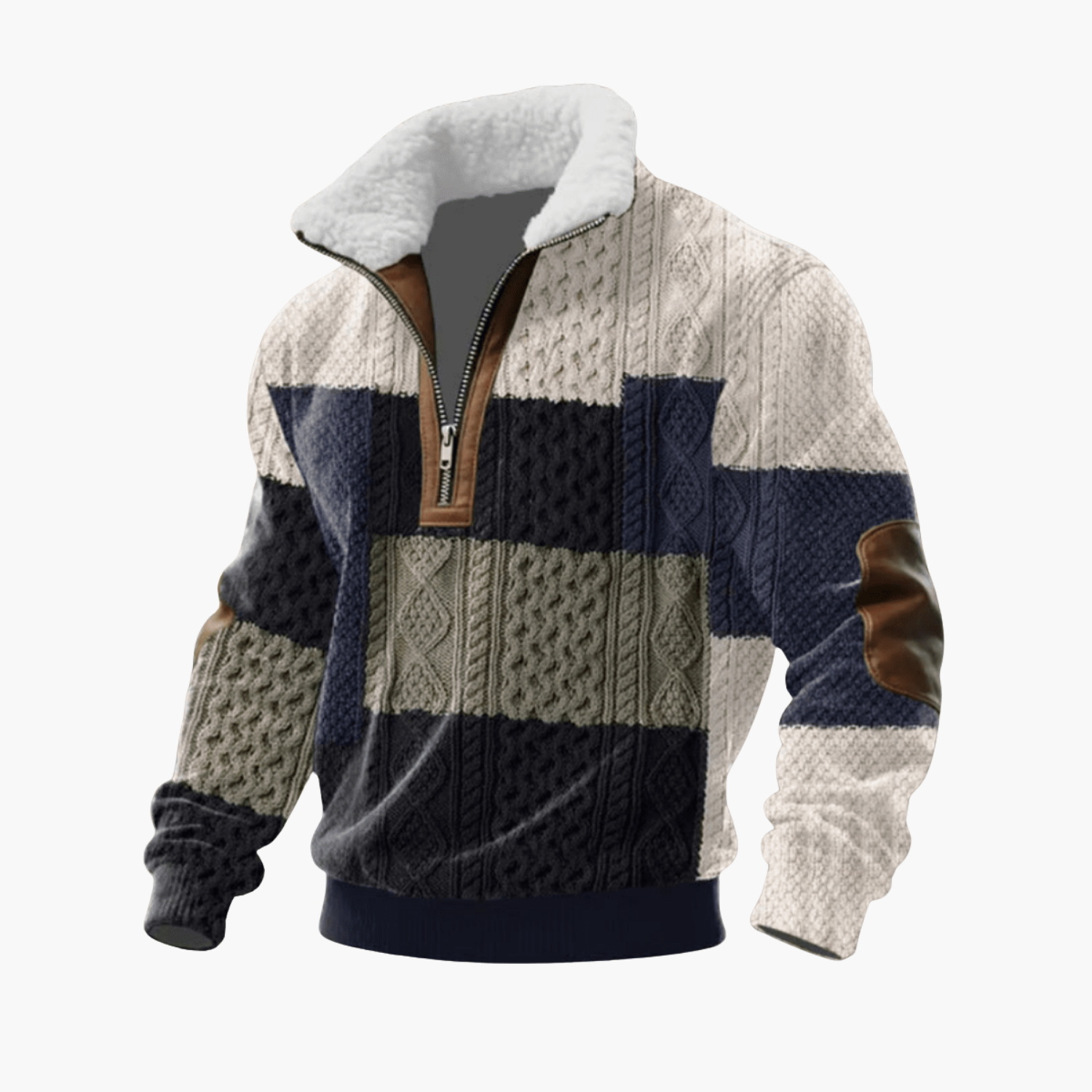 Pull Marcus à col doublé en polaire